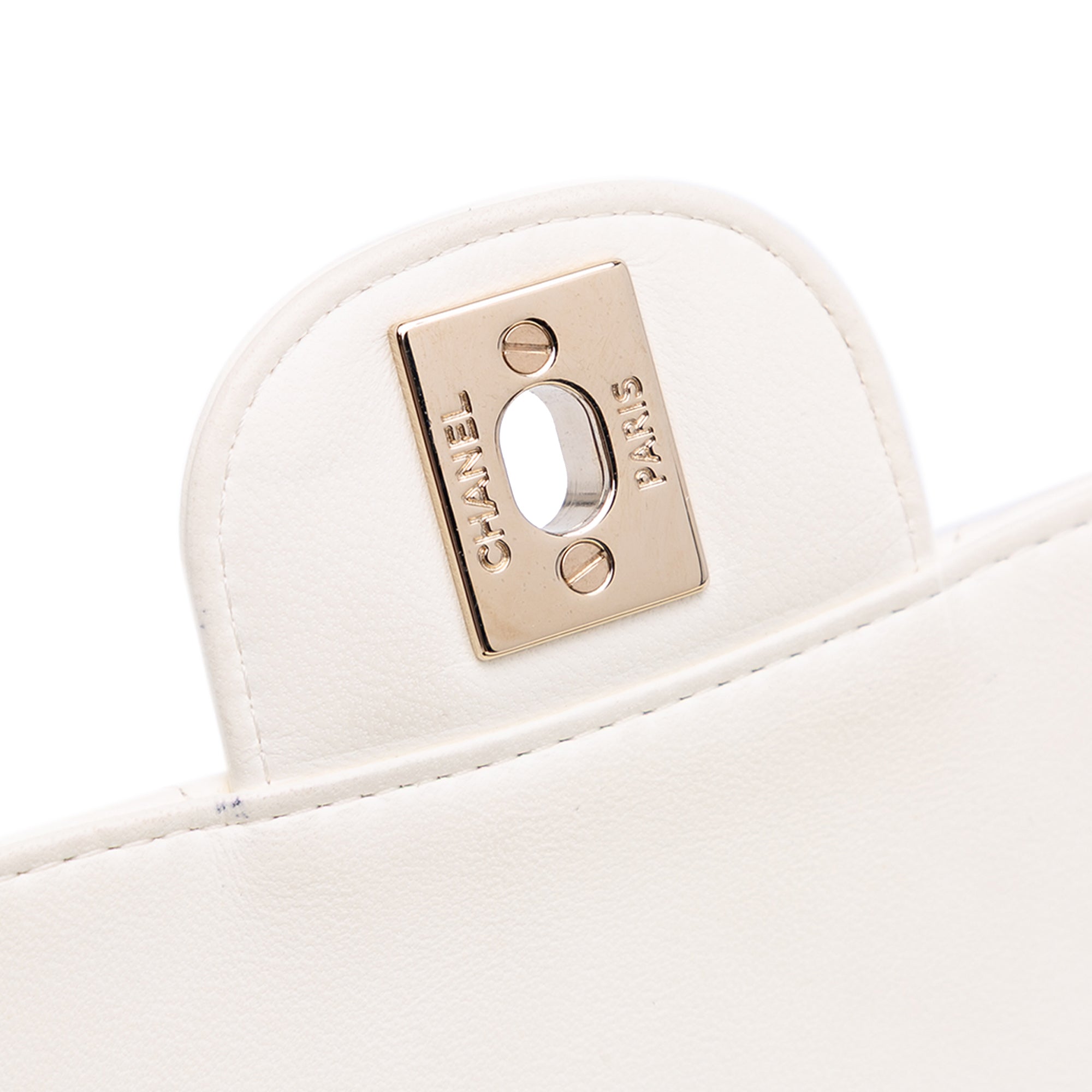 Mini Square Classic Chevron Lambskin Single Flap