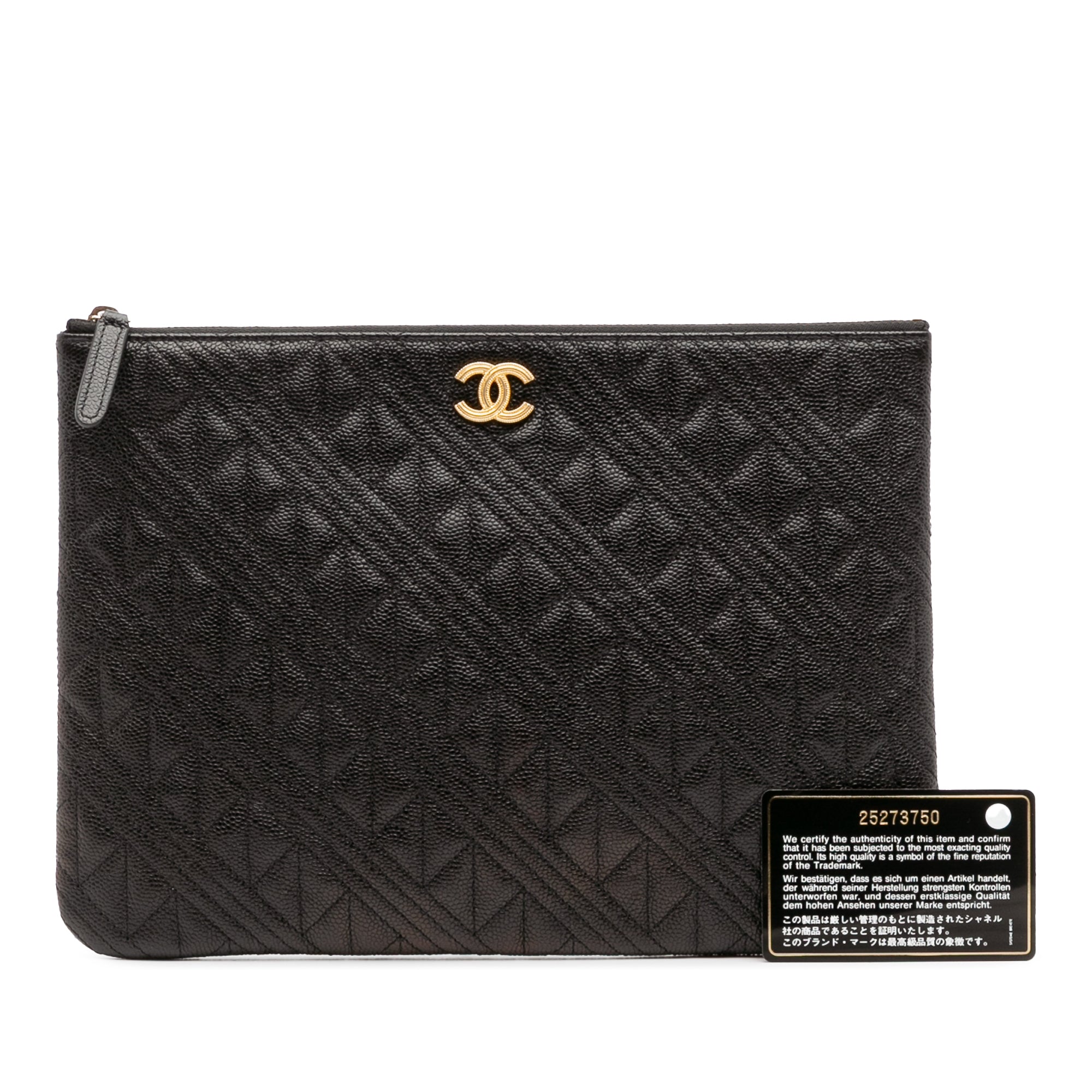Medium Quilted Caviar O Case Clutch