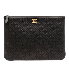 Medium Quilted Caviar O Case Clutch
