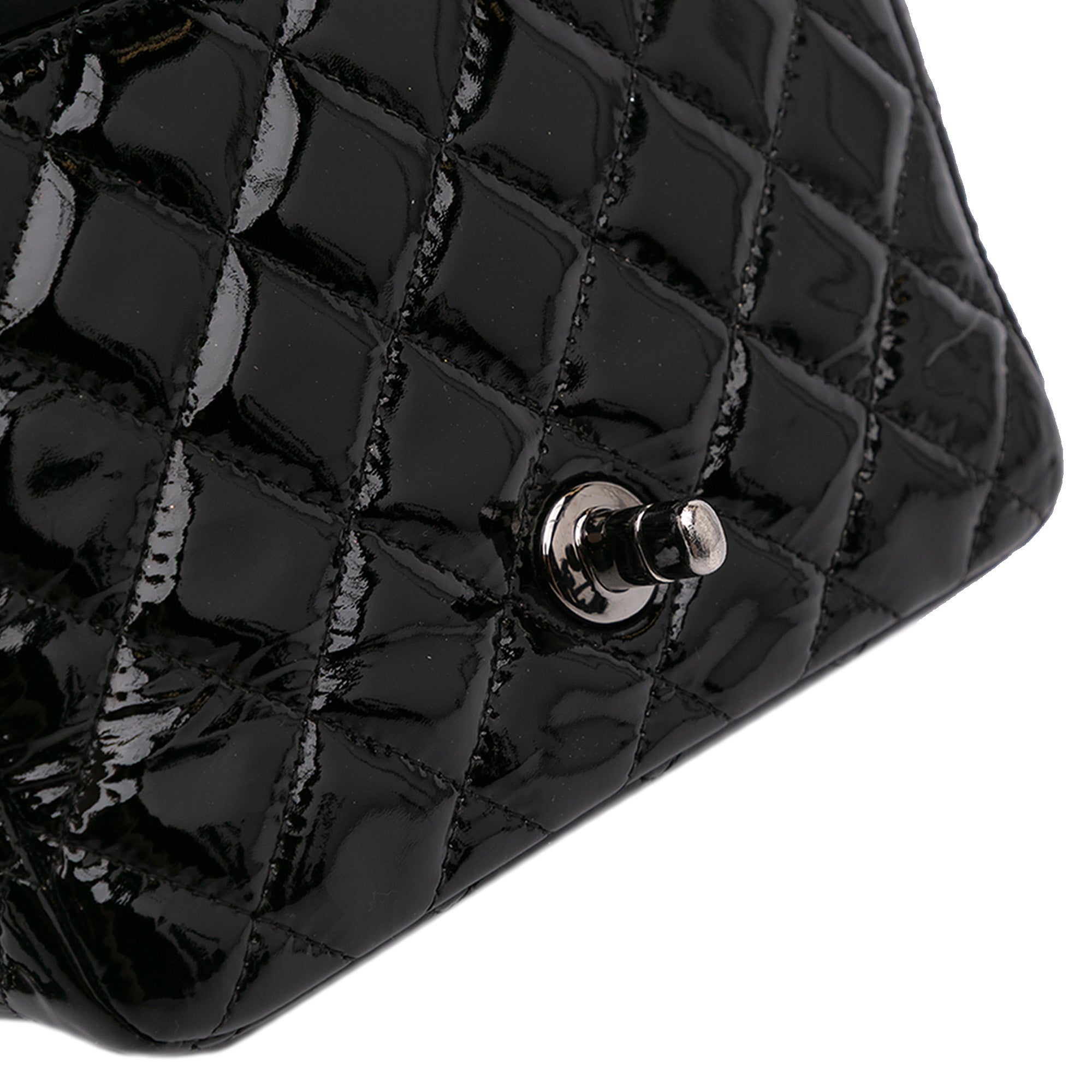 Mini Square Classic Patent Single Flap