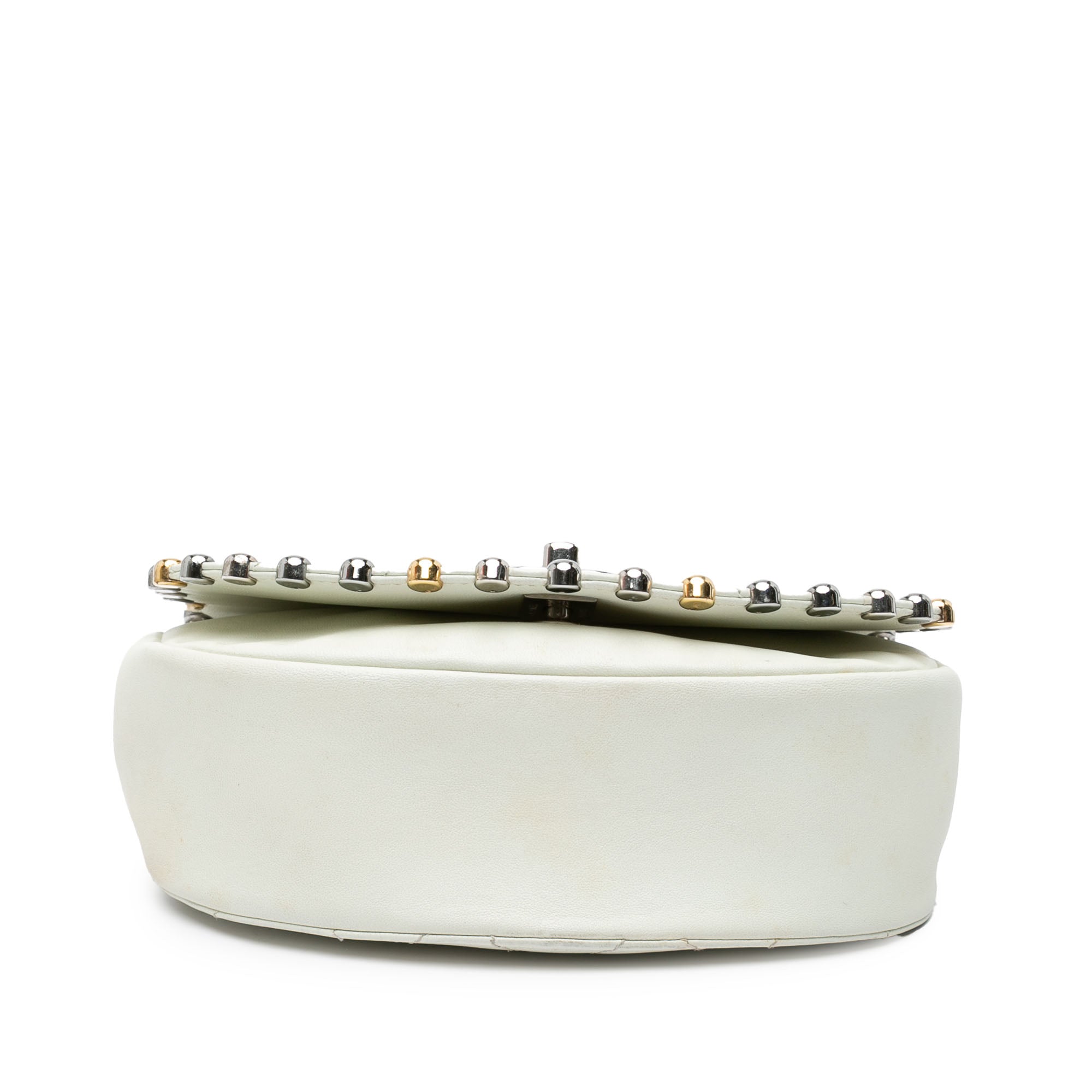 Small Quilted Lambskin Studded Bubble Flap