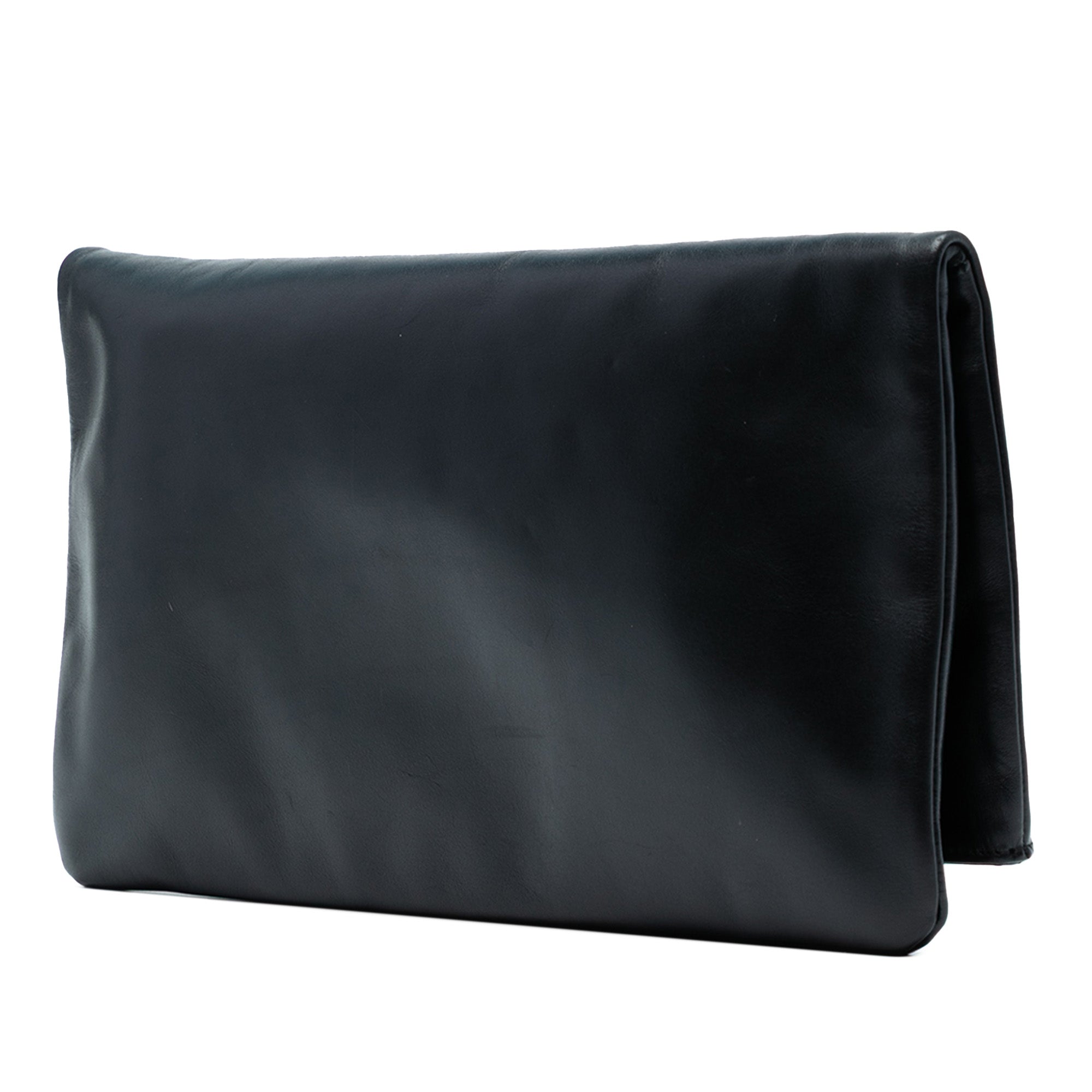 Leather Letters Fold Over Clutch
