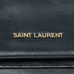 Leather Letters Fold Over Clutch