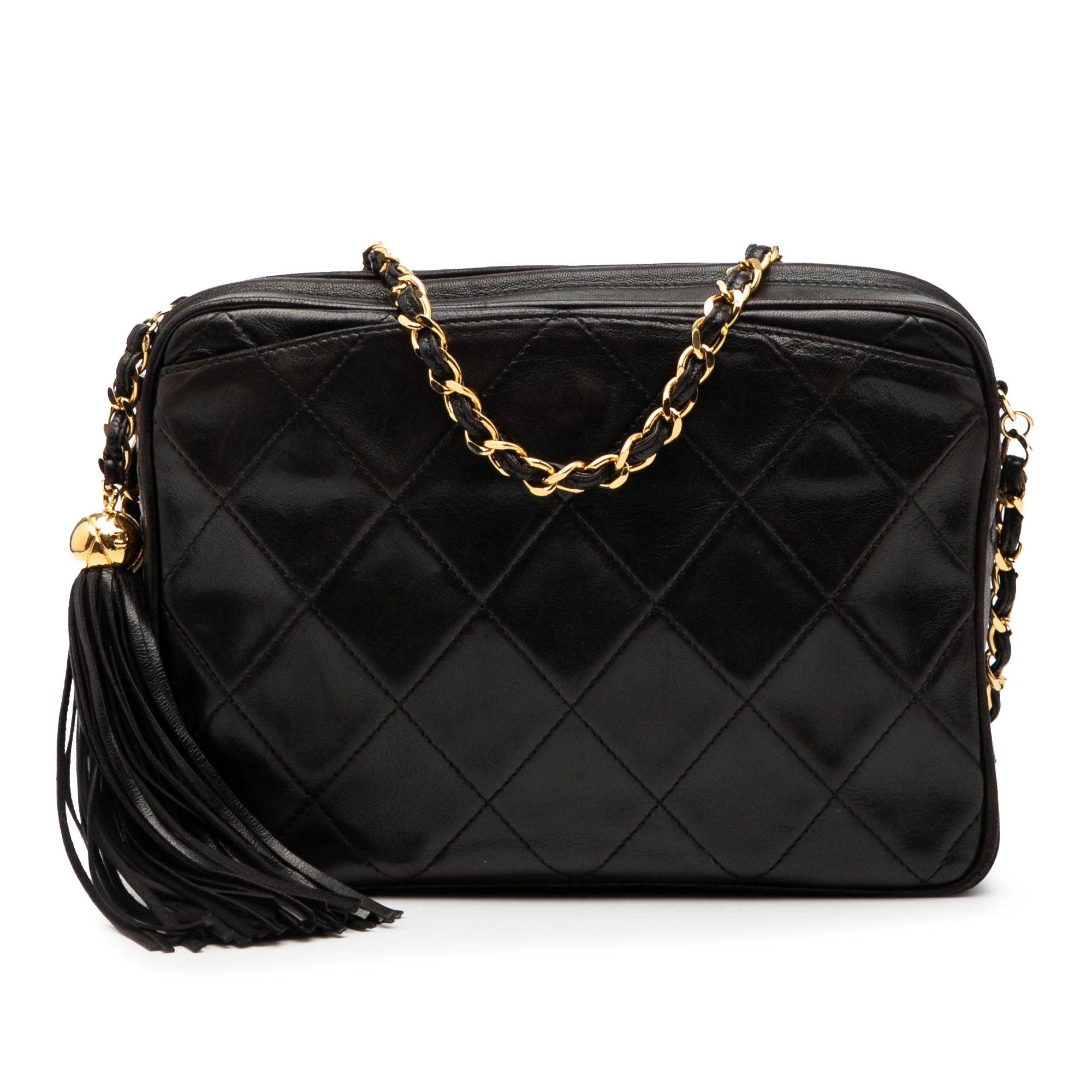 CC Quilted Lambskin Tassel Camera Bag