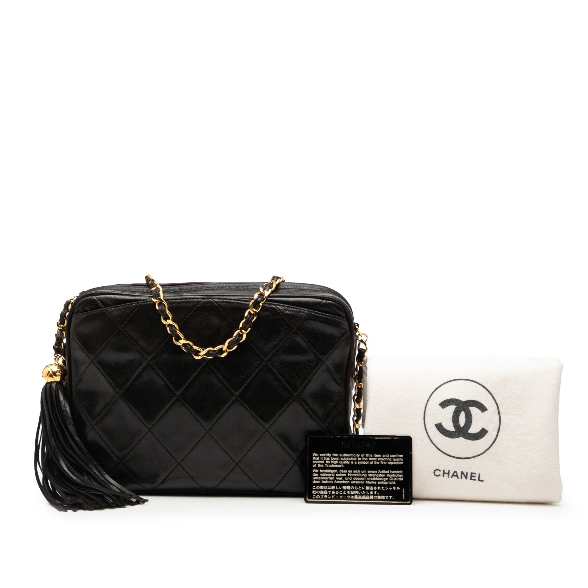 CC Quilted Lambskin Tassel Camera Bag