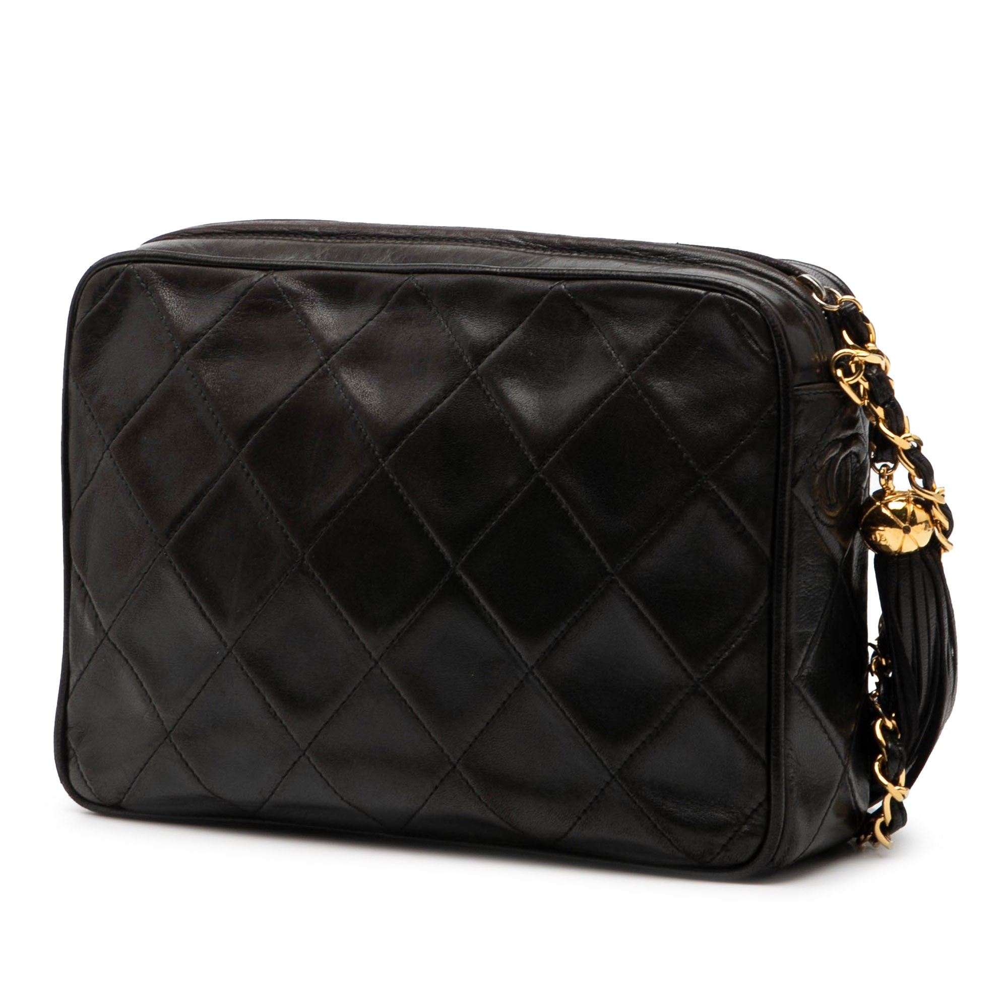 CC Quilted Lambskin Tassel Camera Bag