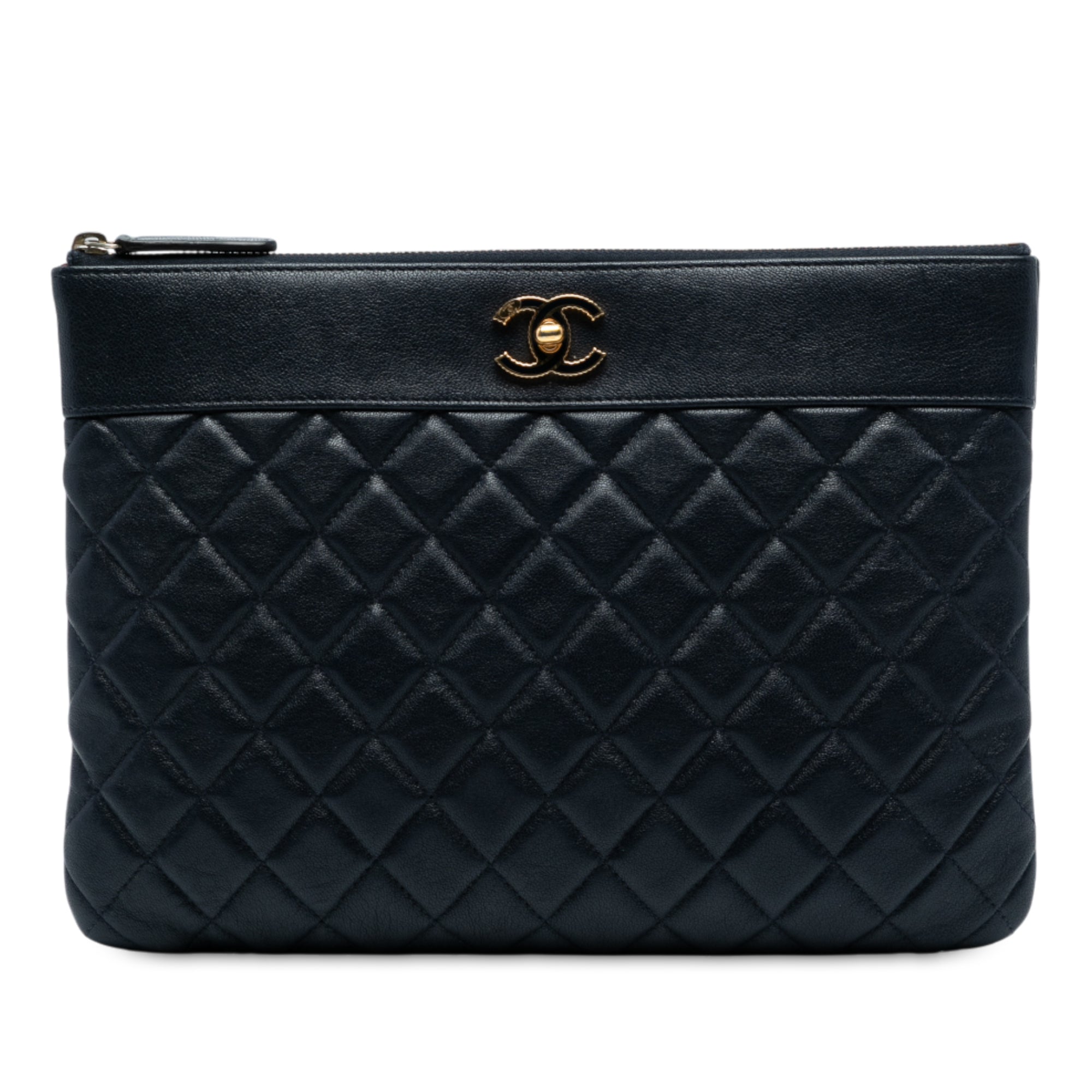 Medium Quilted Sheepskin Mademoiselle O Case Clutch