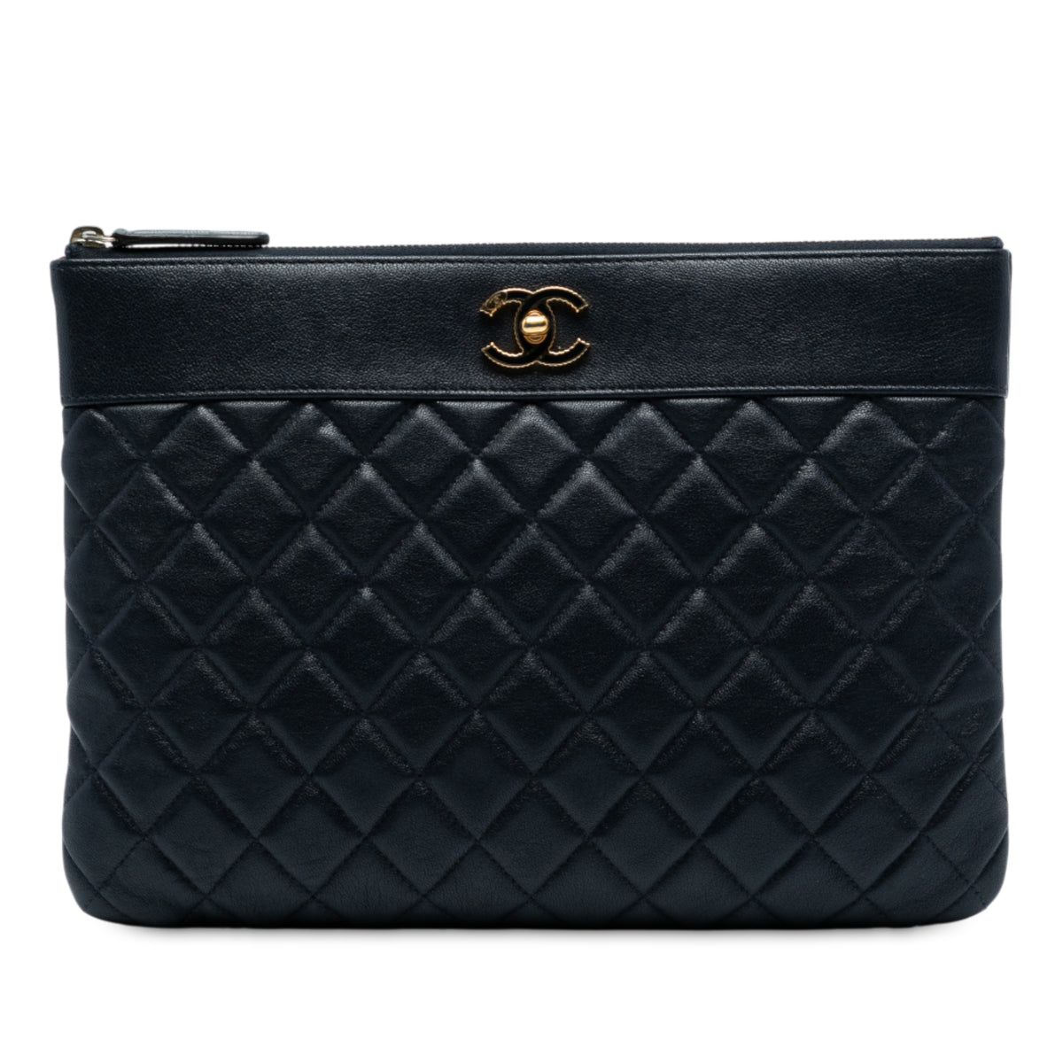 Medium Quilted Sheepskin Mademoiselle O Case Clutch