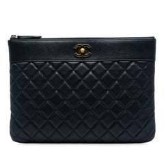 Medium Quilted Sheepskin Mademoiselle O Case Clutch