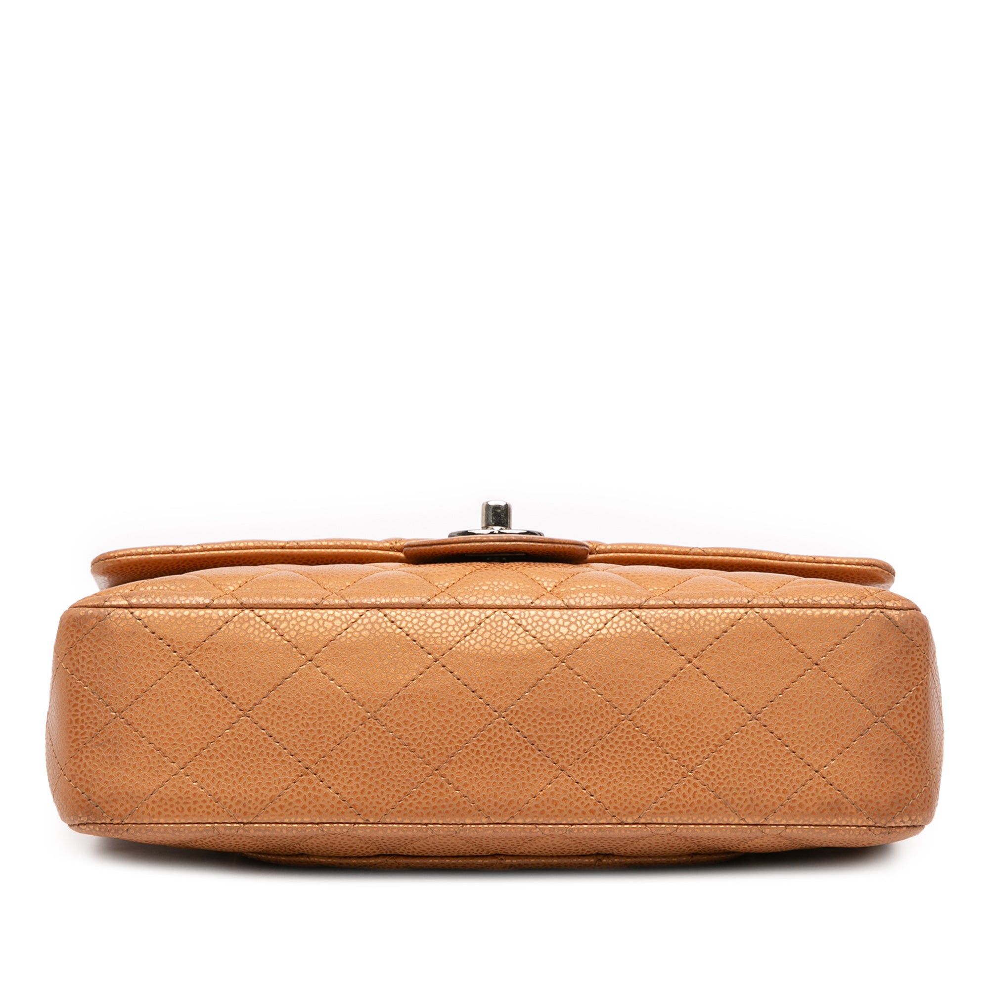 Medium Classic Metallic Caviar Double Flap