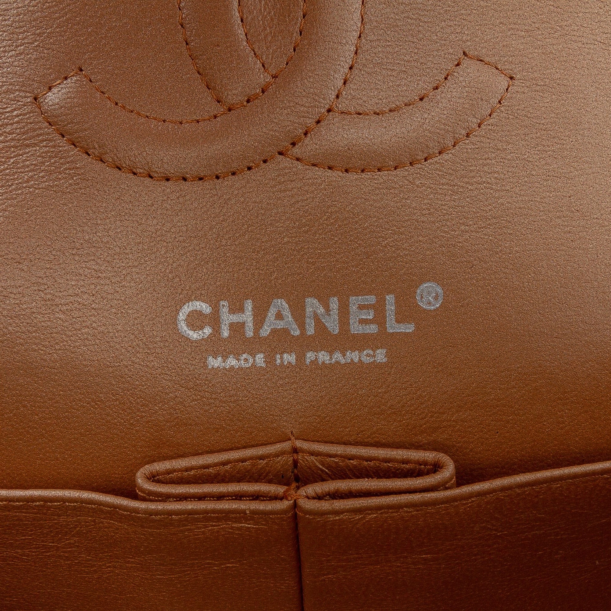 Medium Classic Metallic Caviar Double Flap