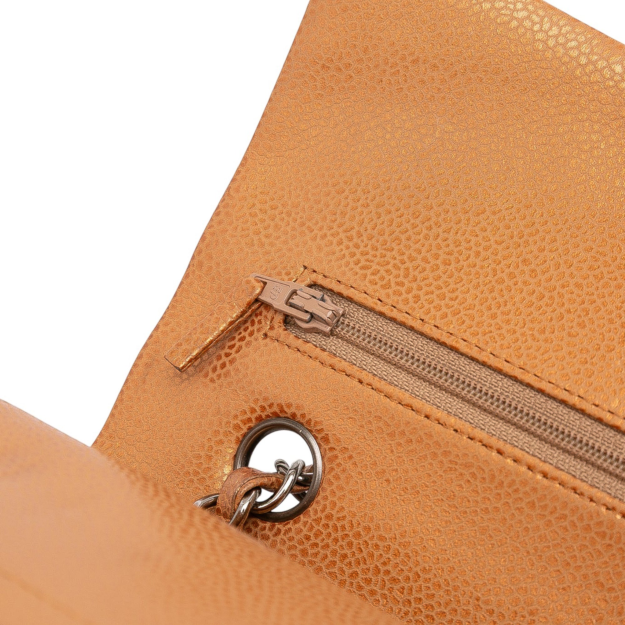 Medium Classic Metallic Caviar Double Flap
