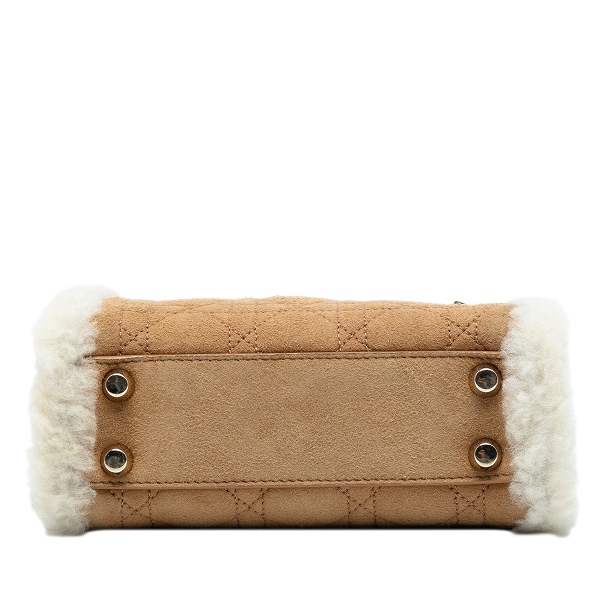 Mini Suede Cannage with Shearling Trim Lady Dior