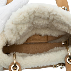 Mini Suede Cannage with Shearling Trim Lady Dior
