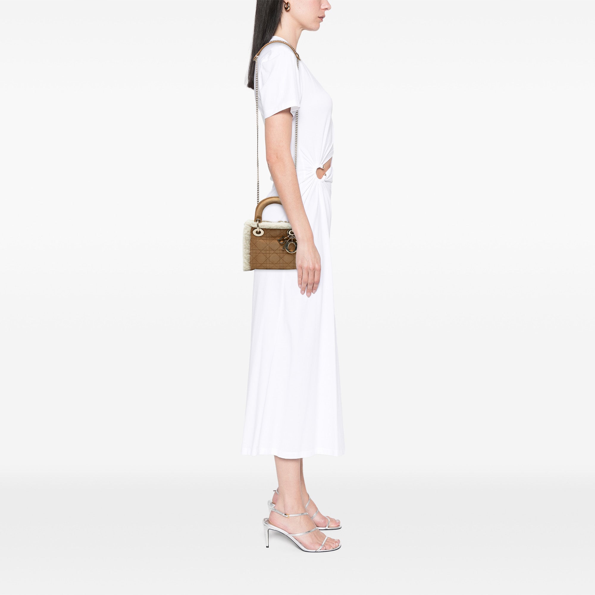 Mini Suede Cannage with Shearling Trim Lady Dior