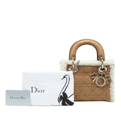Mini Suede Cannage with Shearling Trim Lady Dior