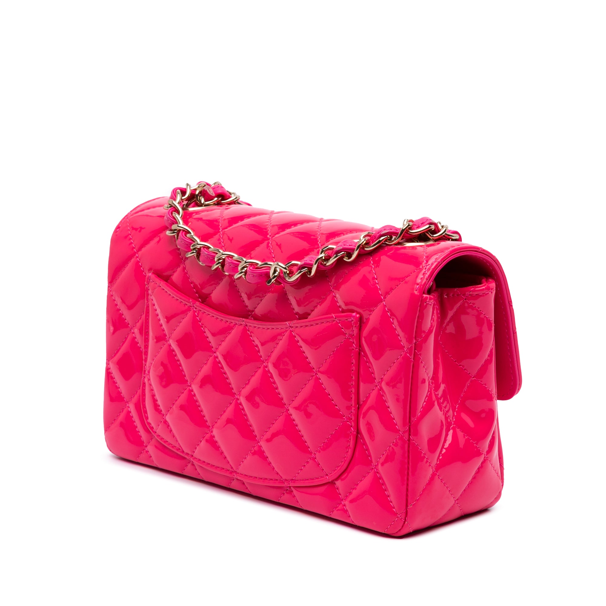 Mini Rectangular Classic Patent Single Flap