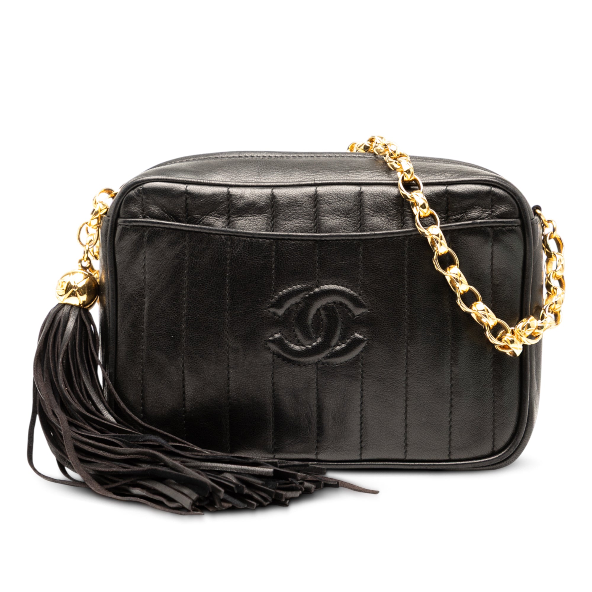 CC Quilted Lambskin Tassel Camera Bag