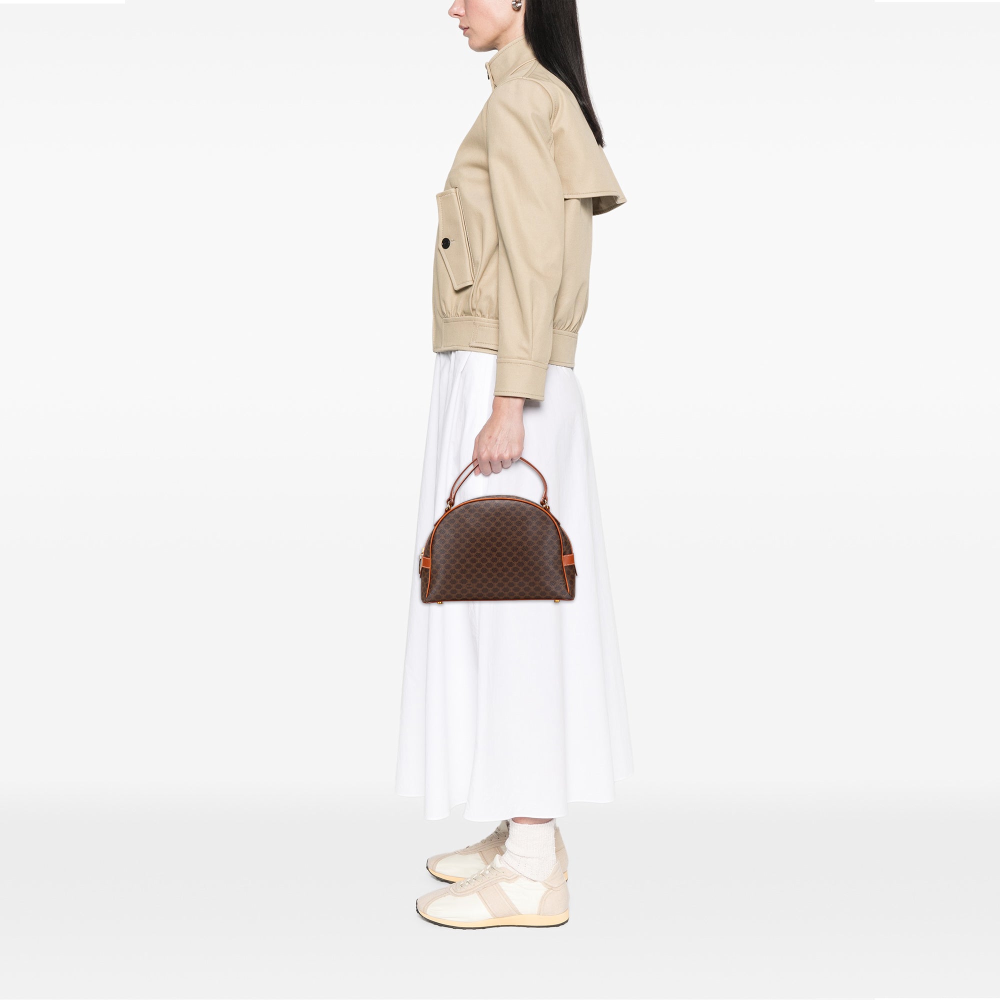 Macadam Coated Canvas Dome Handbag