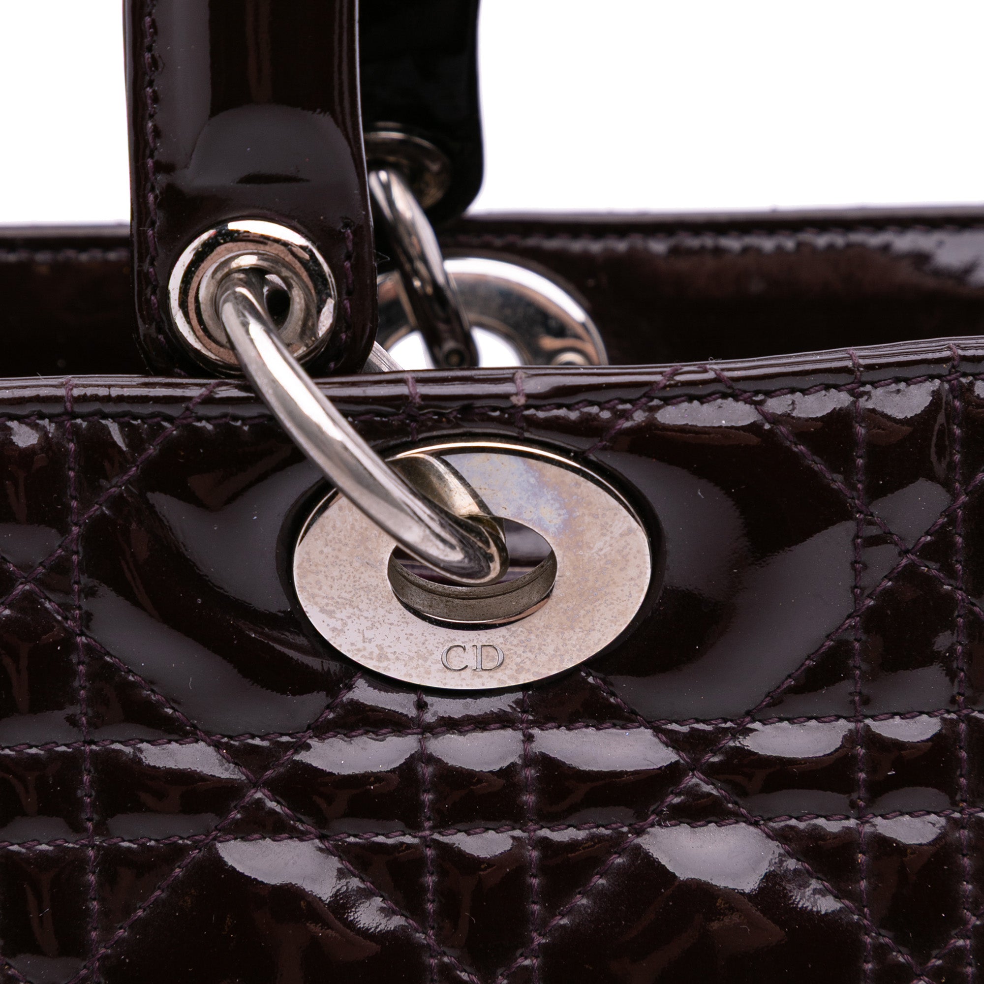 Large Patent Cannage Lady Dior