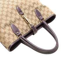 GG Canvas Jackie Piston Lock Tote