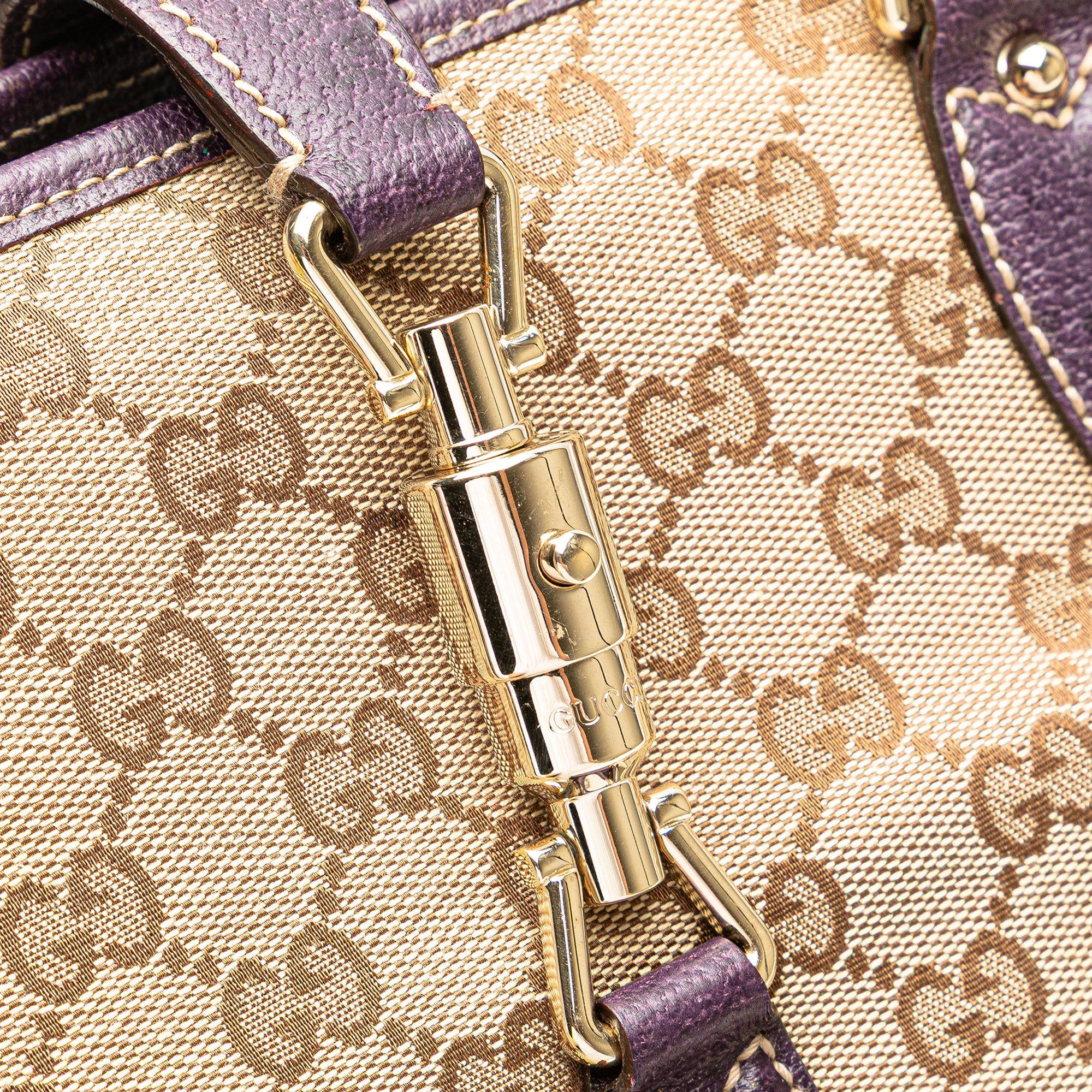 GG Canvas Jackie Piston Lock Tote