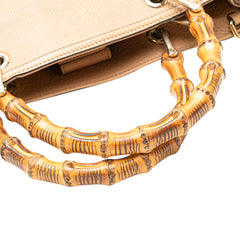 Medium Calfskin Bamboo Shopper Satchel