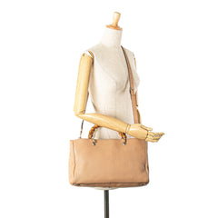 Medium Calfskin Bamboo Shopper Satchel