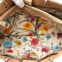 Medium Calfskin Bamboo Shopper Satchel