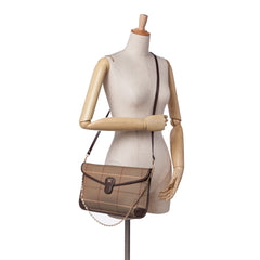 Vintage Check Canvas Flap Satchel