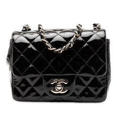 Mini Square Classic Patent Single Flap
