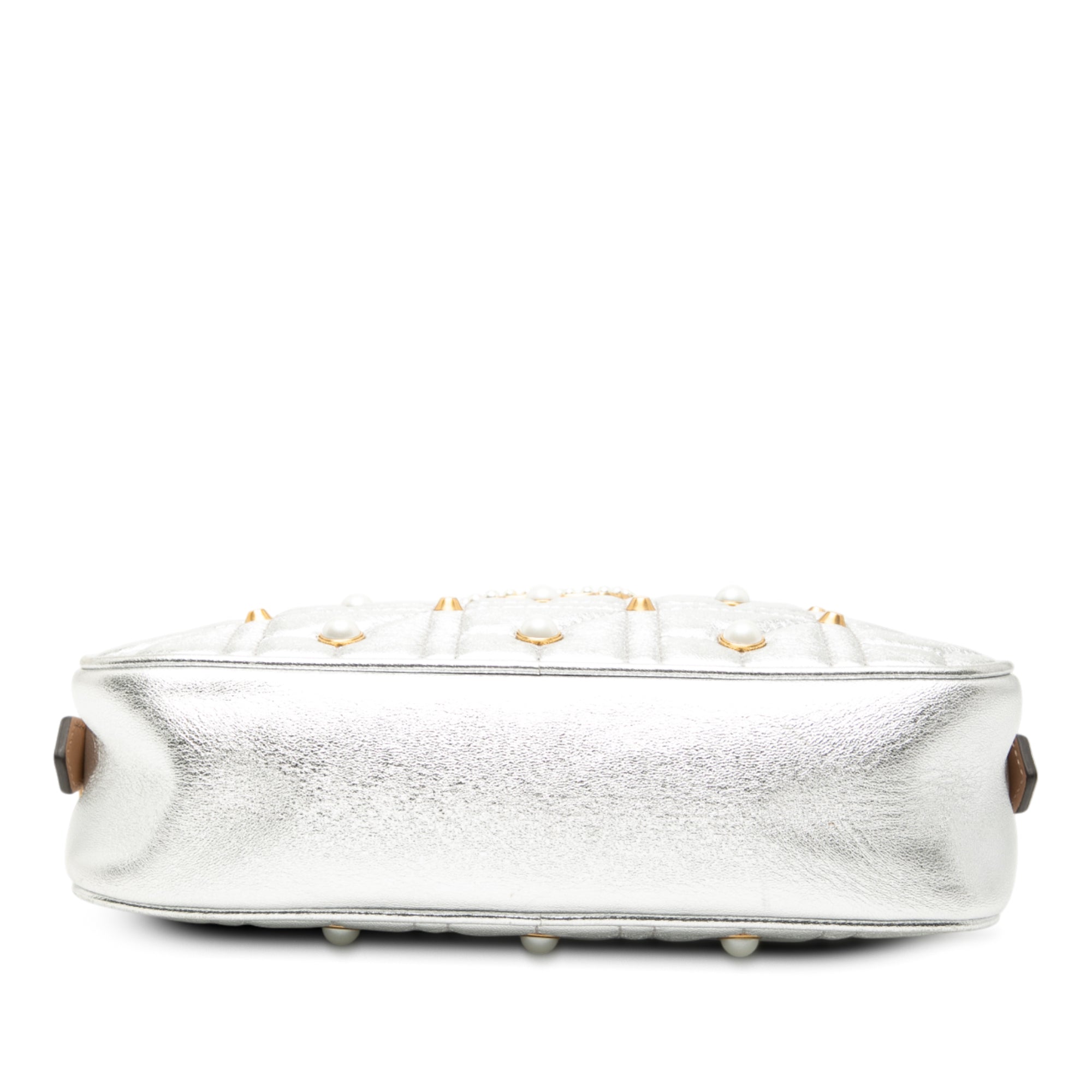 Small GG Marmont Pearl Studded Matelasse Leather Aria Crossbody