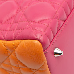 Medium Tricolor Lambskin Cannage Lady Dior