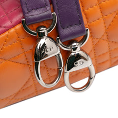 Medium Tricolor Lambskin Cannage Lady Dior