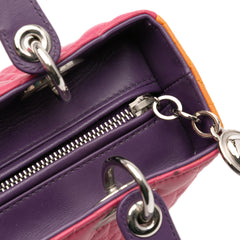 Medium Tricolor Lambskin Cannage Lady Dior