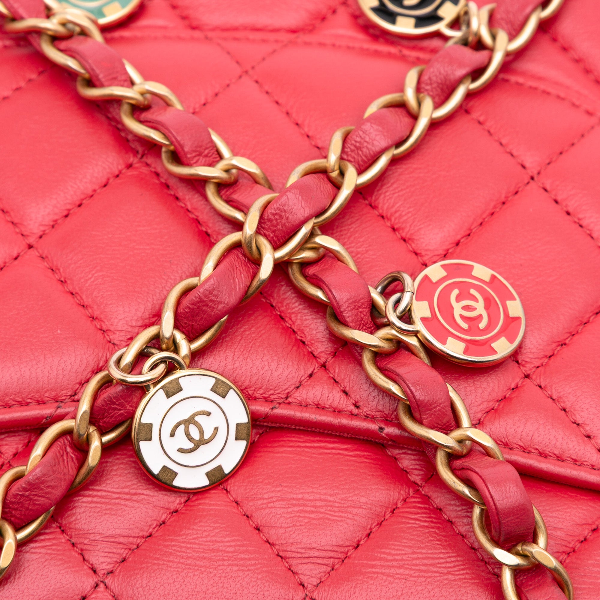 Mini Square Classic Lambskin Casino Royale Charms Single Flap