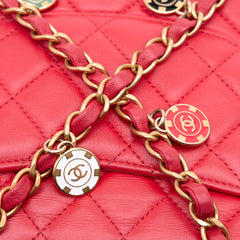 Mini Square Classic Lambskin Casino Royale Charms Single Flap