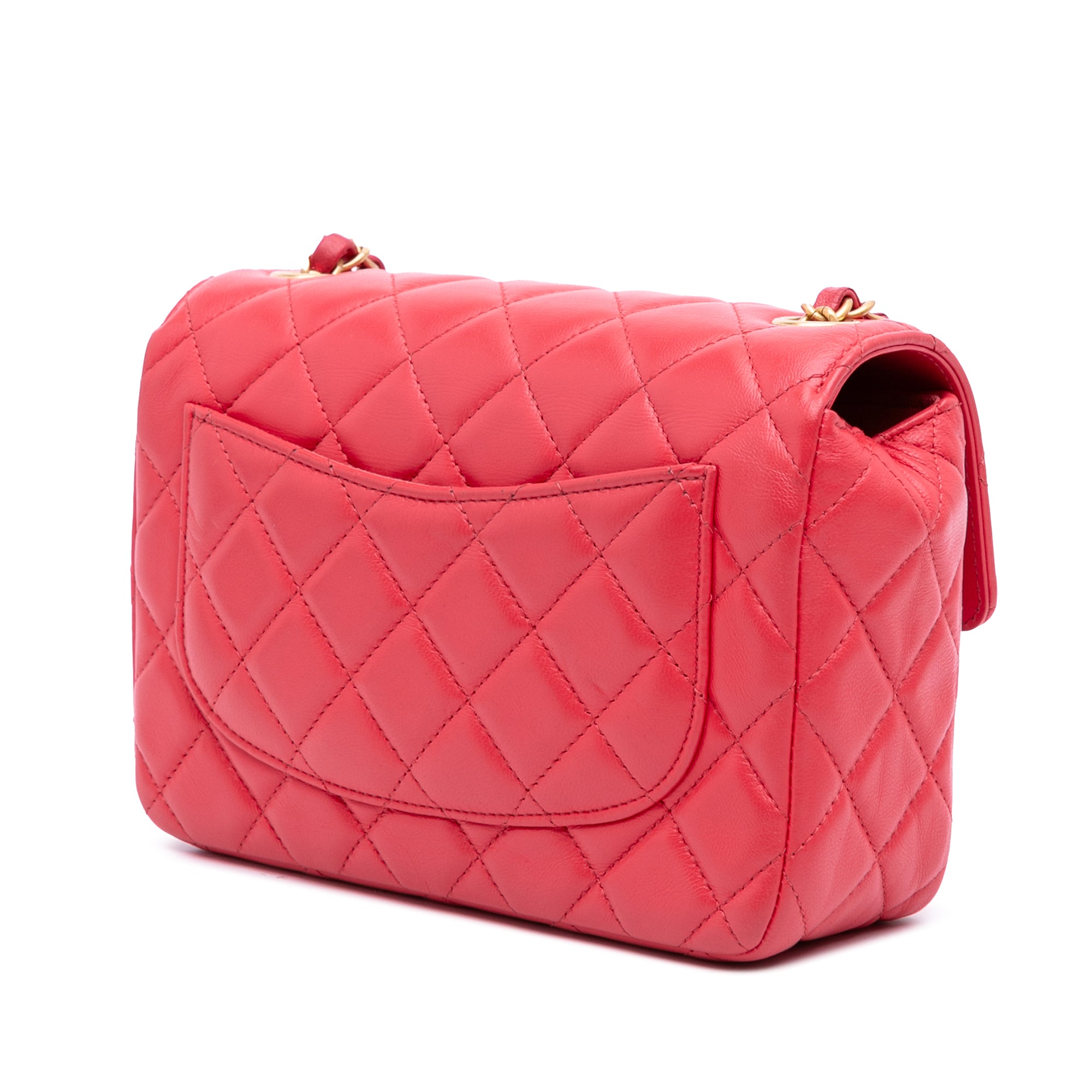 Mini Square Classic Lambskin Casino Royale Charms Single Flap