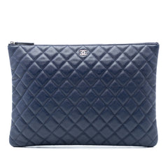 Large Quilted Caviar O Case Clutch