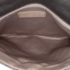 Quilted Metallic Distressed Lambskin CC Crystal Flap