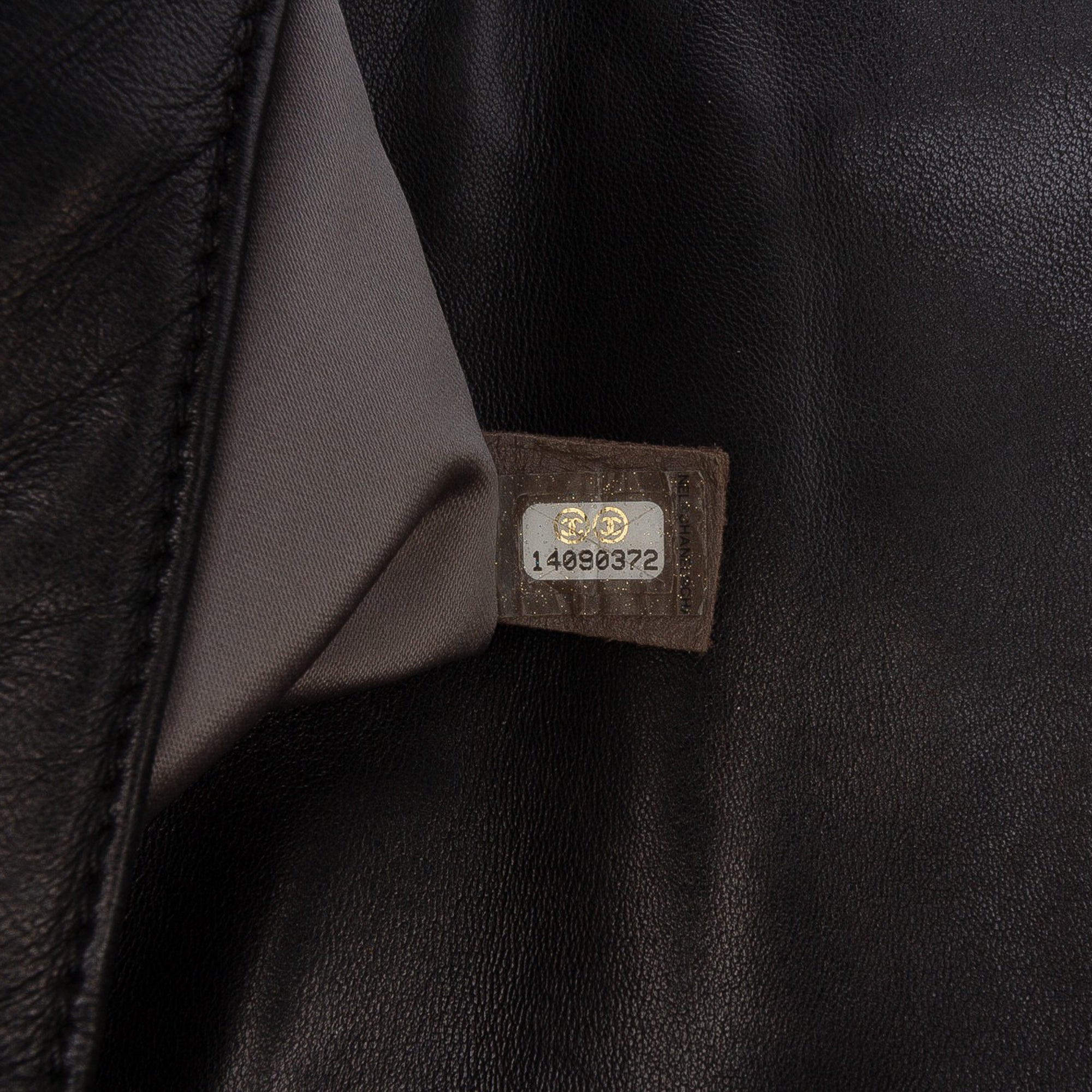Quilted Metallic Distressed Lambskin CC Crystal Flap