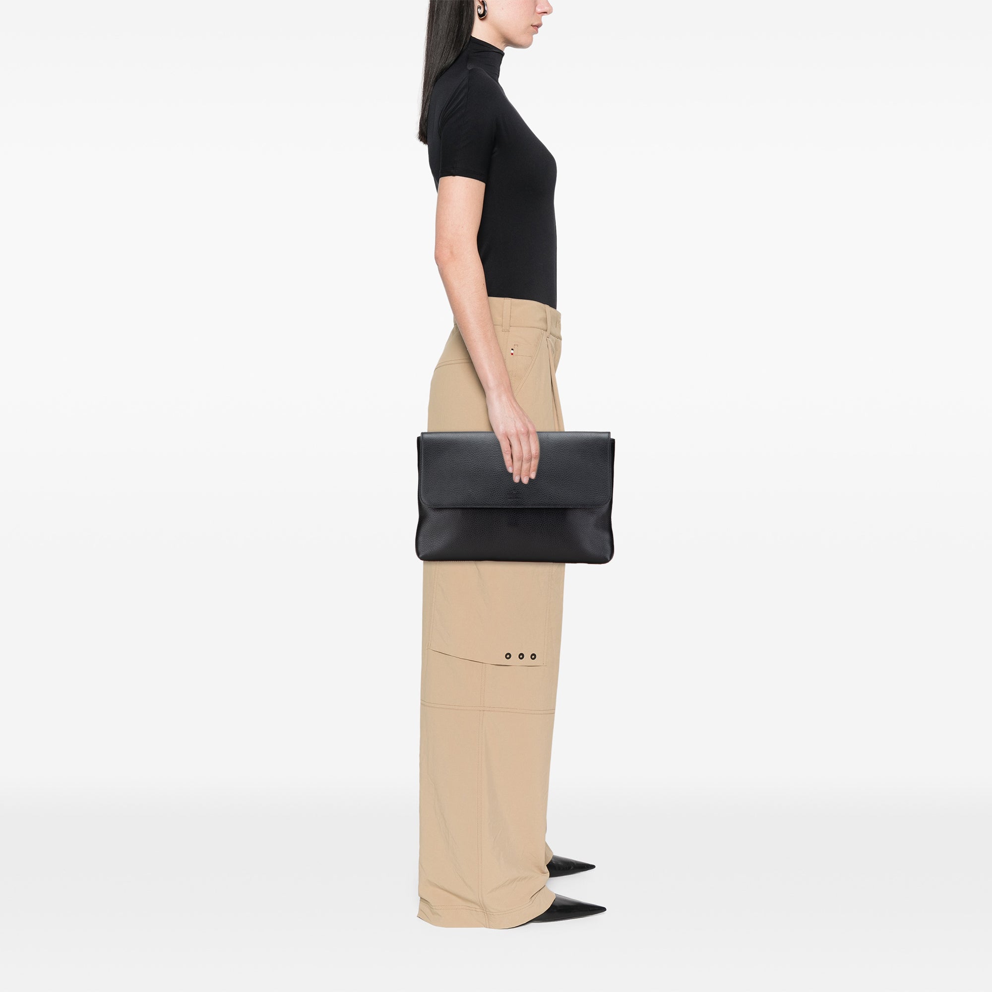 Pebbled Calfskin Portfolio Clutch