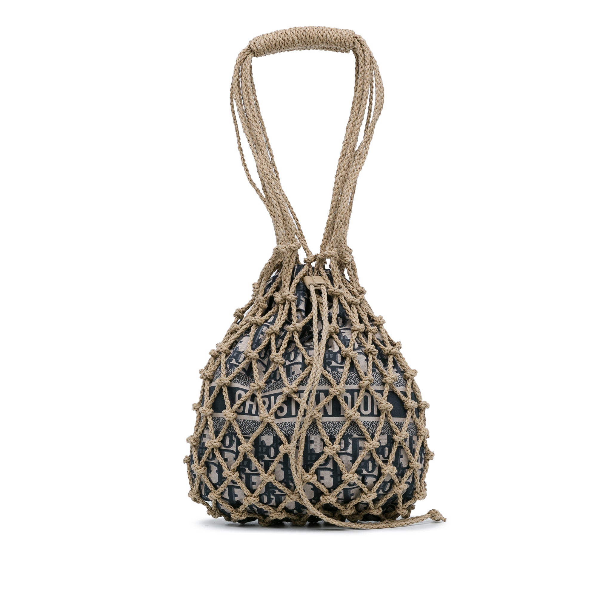 Woven Rope and Oblique Technical Fabric Net Bag