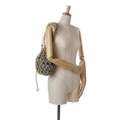 Woven Rope and Oblique Technical Fabric Net Bag