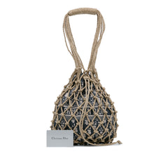 Woven Rope and Oblique Technical Fabric Net Bag