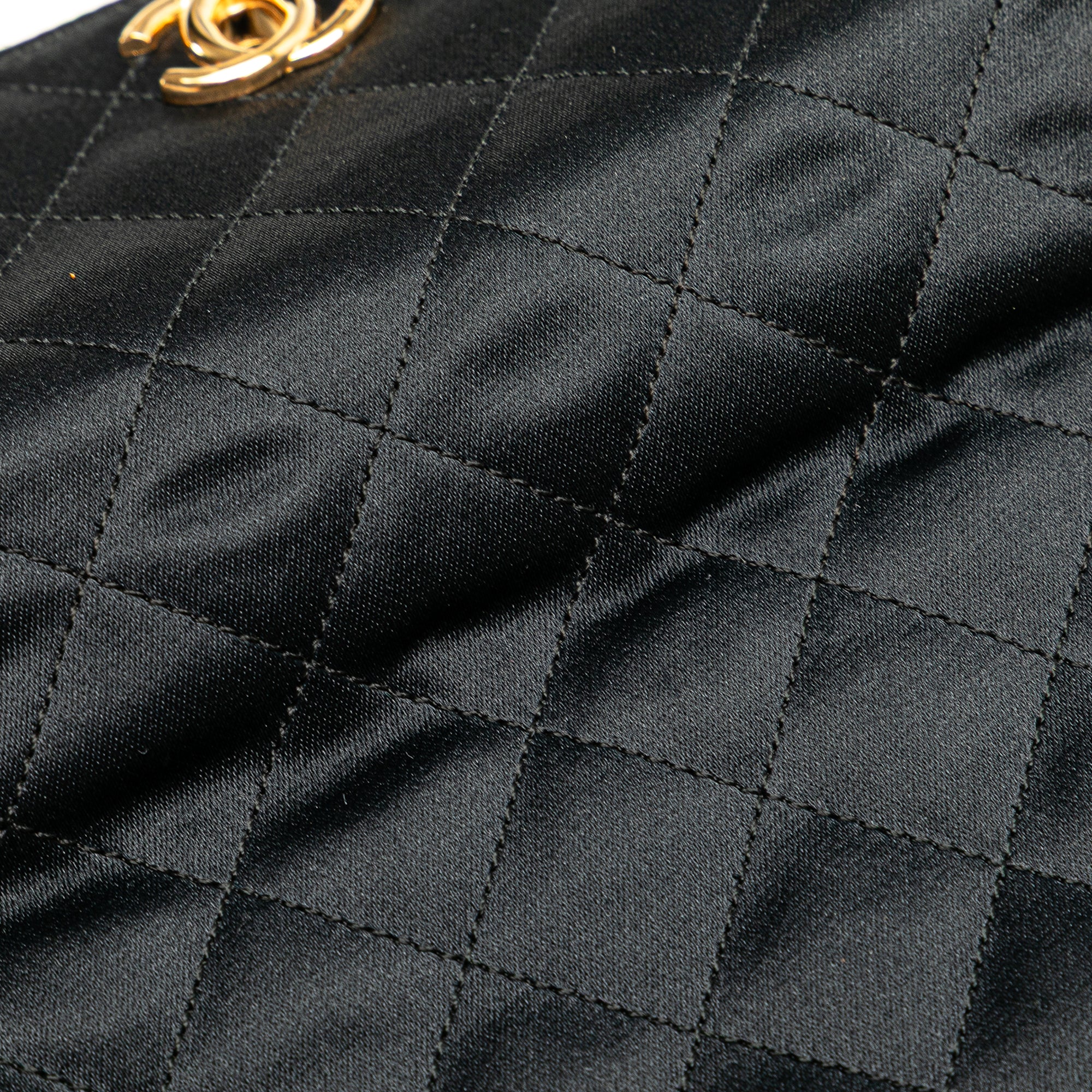 Mini Rectangular CC Quilted Satin Flap