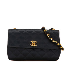 Mini Rectangular CC Quilted Satin Flap