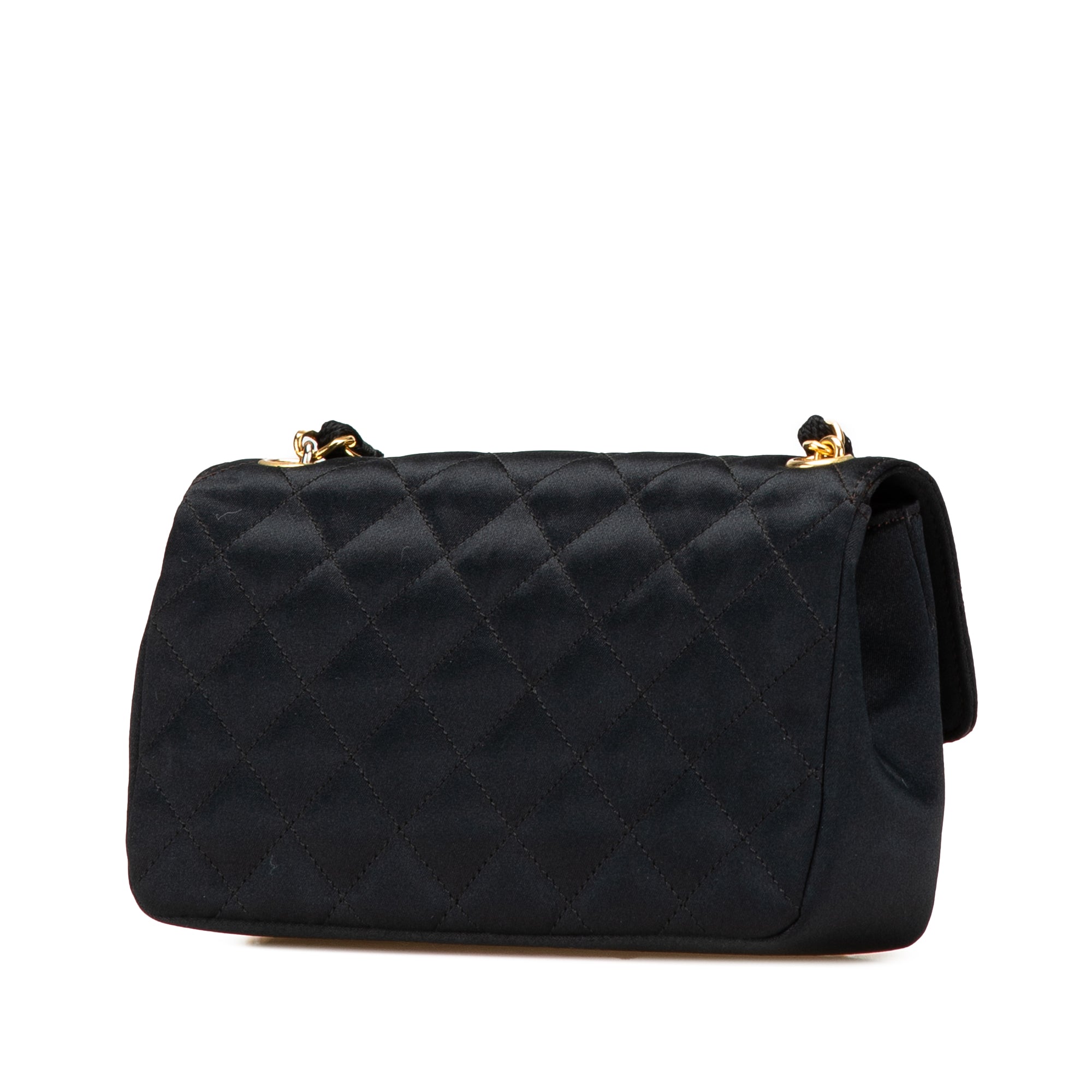 Mini Rectangular CC Quilted Satin Flap
