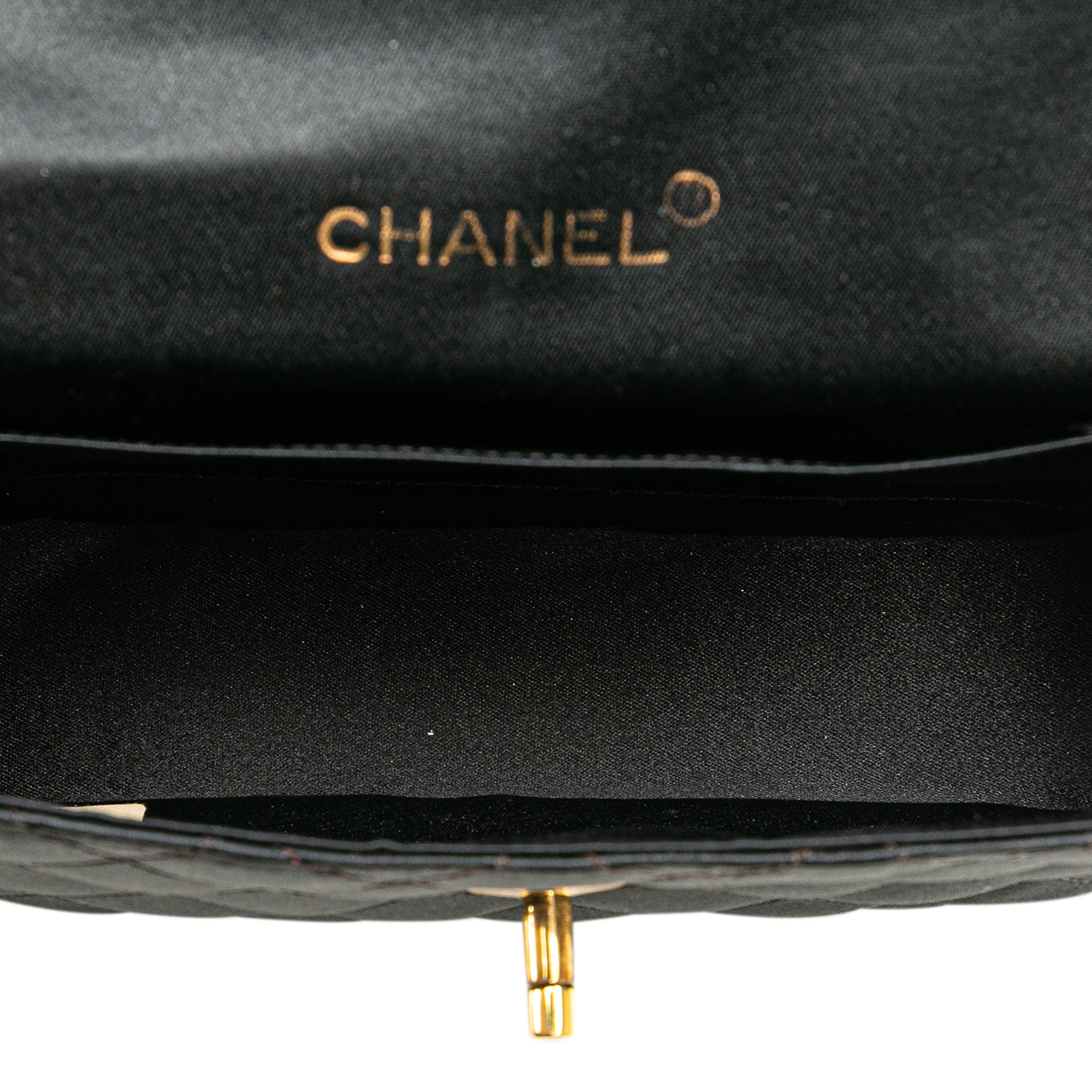 Mini Rectangular CC Quilted Satin Flap