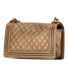 Old Medium Quilted Metallic Lambskin Boy Flap